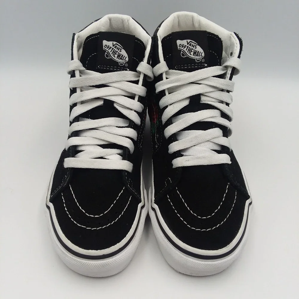 Vans Sk8-Hi Skull Rose Black High Top Sneakers Shoes US Women's 5 / Men's‎ 3.5